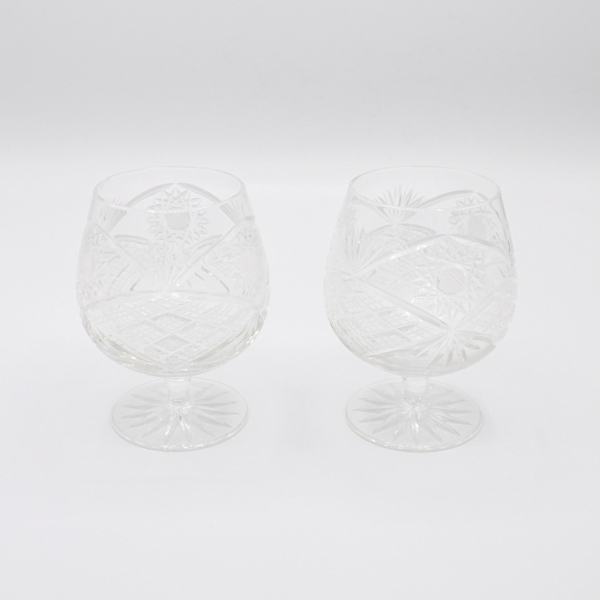 vintage crystal cognac glasses